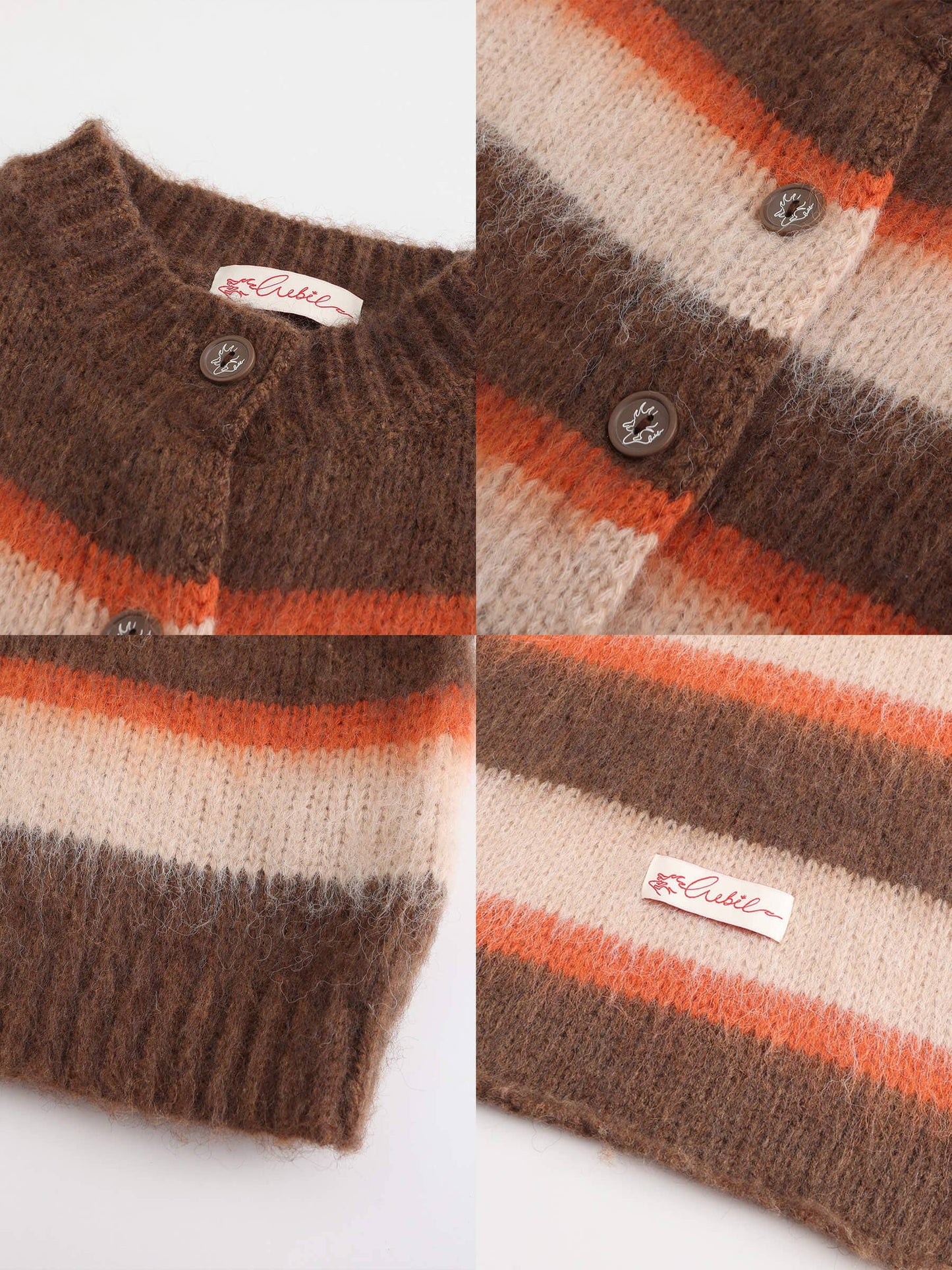 Wool Knit Cardigan With Scarf