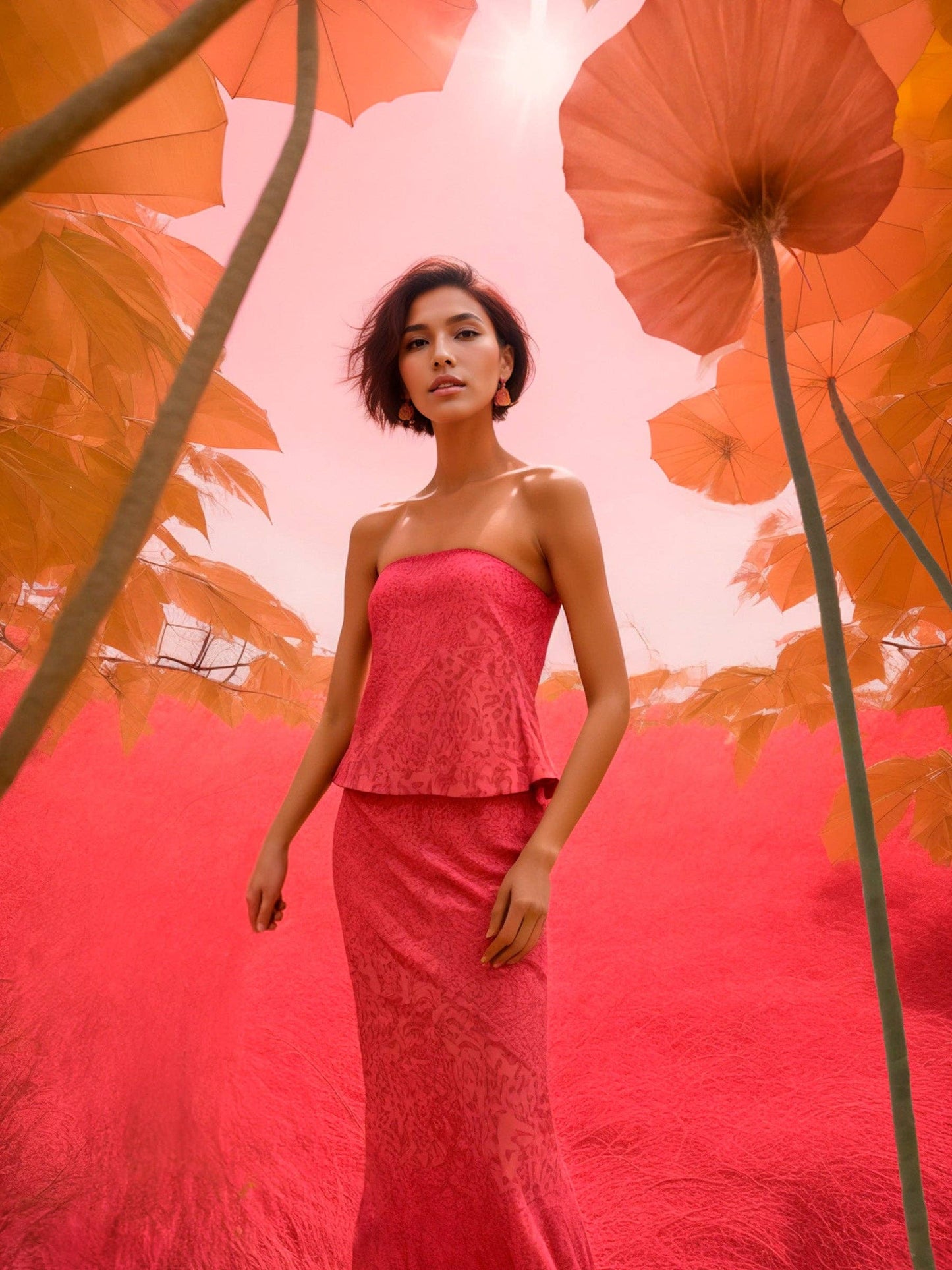 Peony Pink Strapless Top