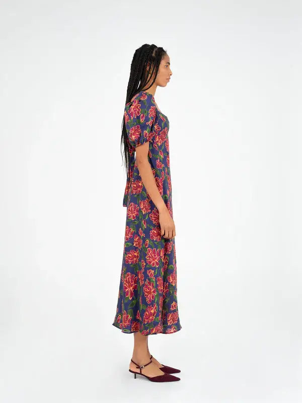 Arcania Blue Floral Print Dress