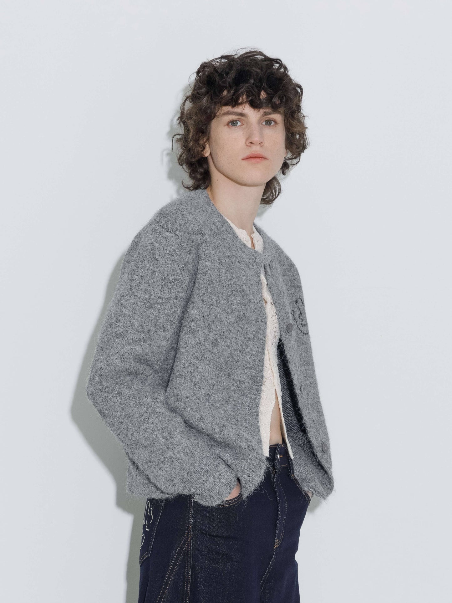 Grey 'Wine Club' Cardigan