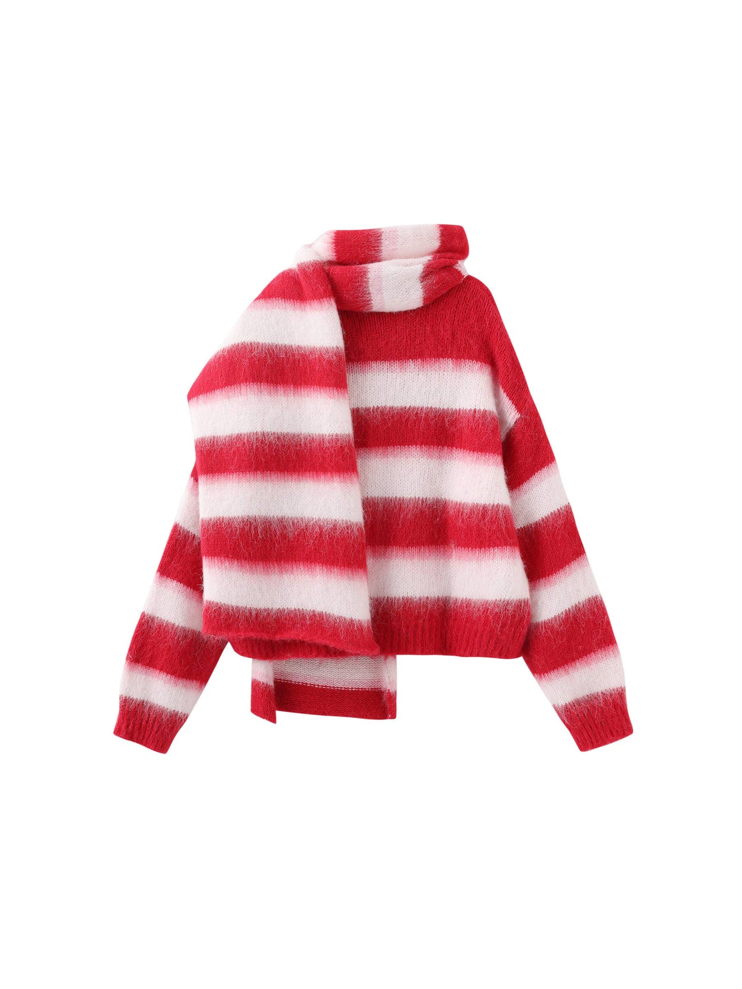 Wool Knit Cardigan With Scarf