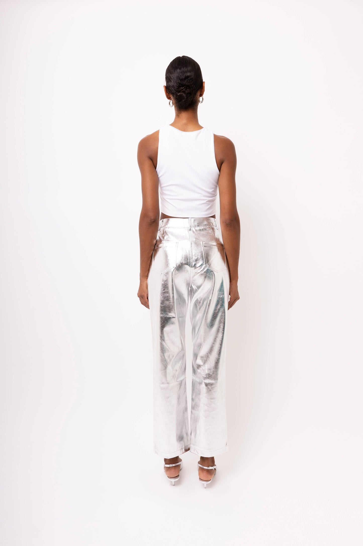 Lupe Metallic Silver Trousers