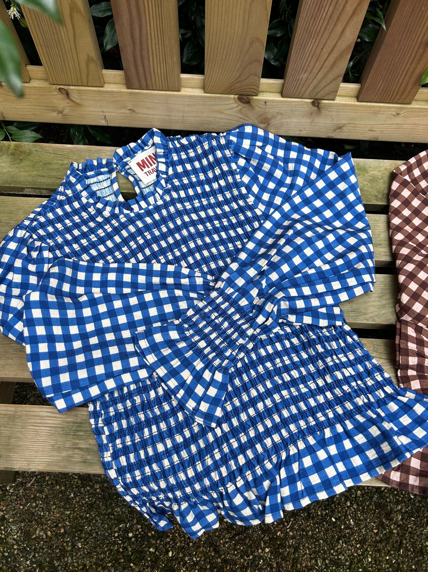 Chia Blue Shirred Blouse