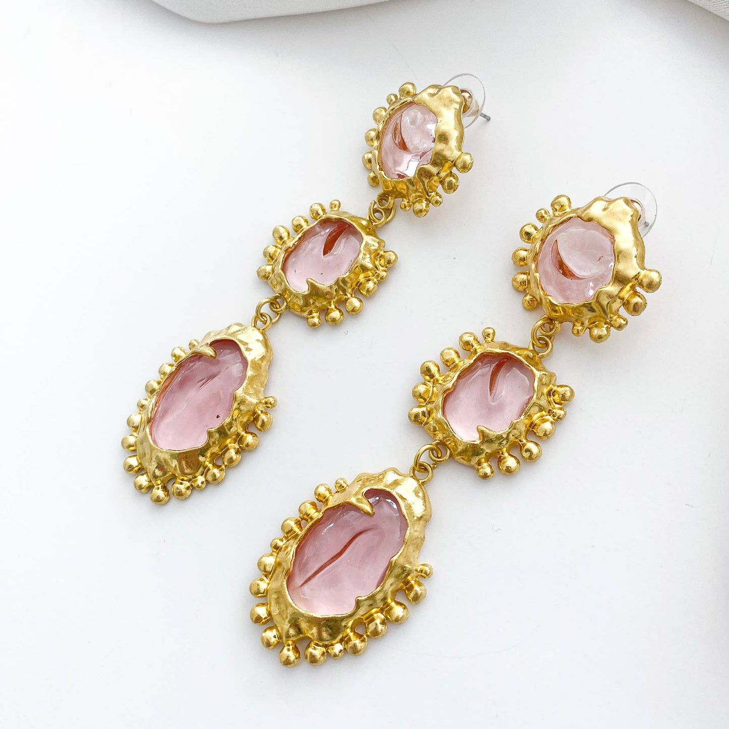 Pink Gemstone Earrings