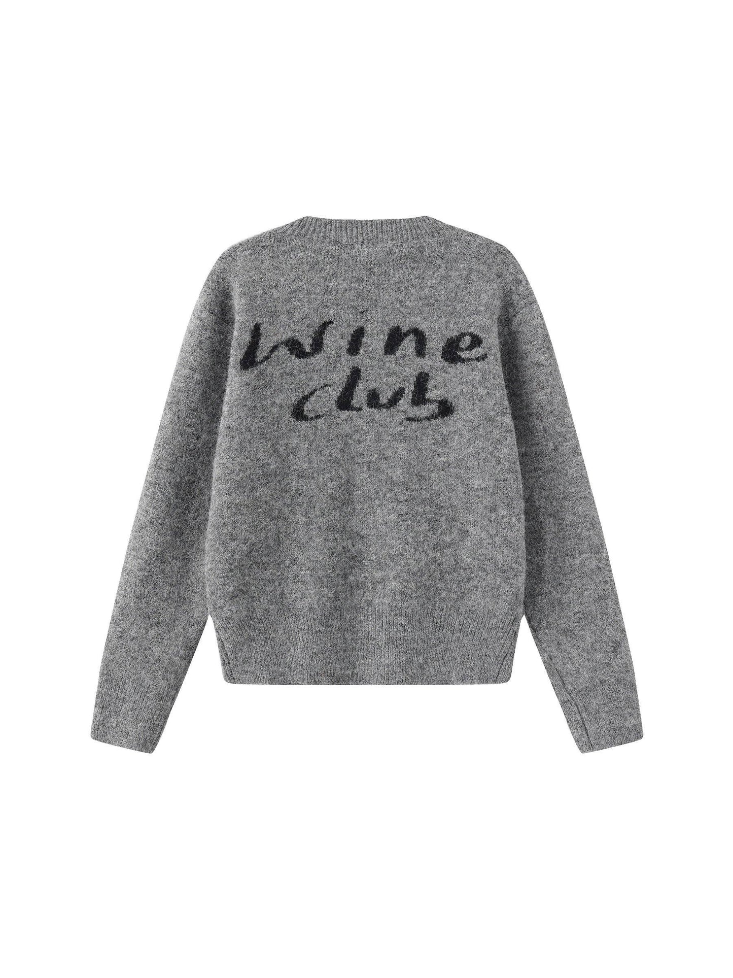 Grey 'Wine Club' Cardigan