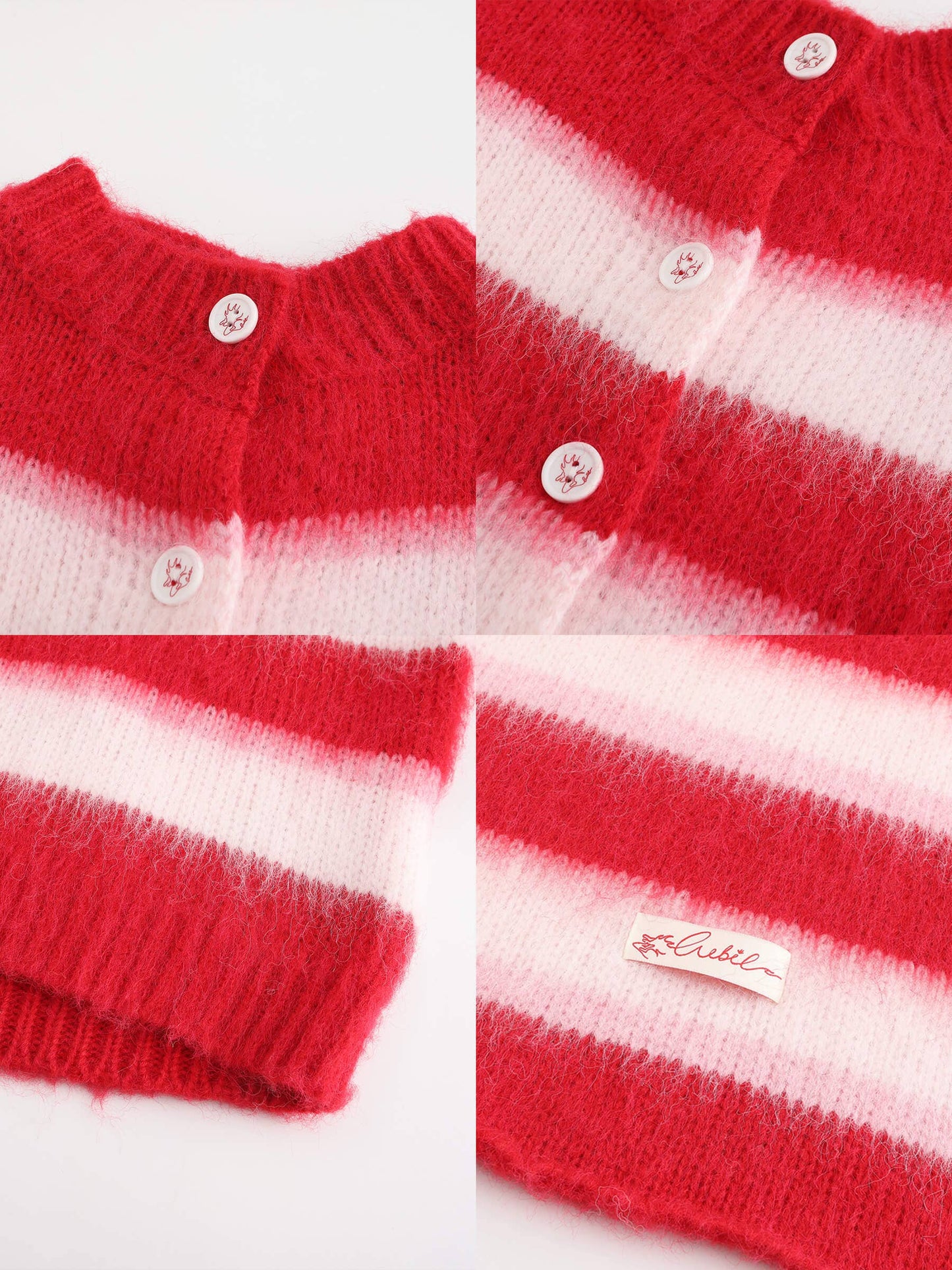 Wool Knit Cardigan With Scarf