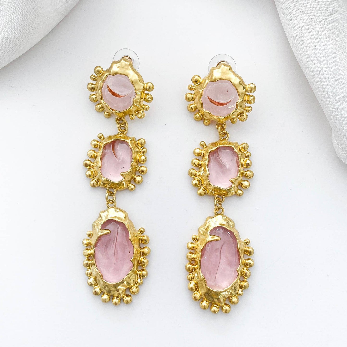 Pink Gemstone Earrings