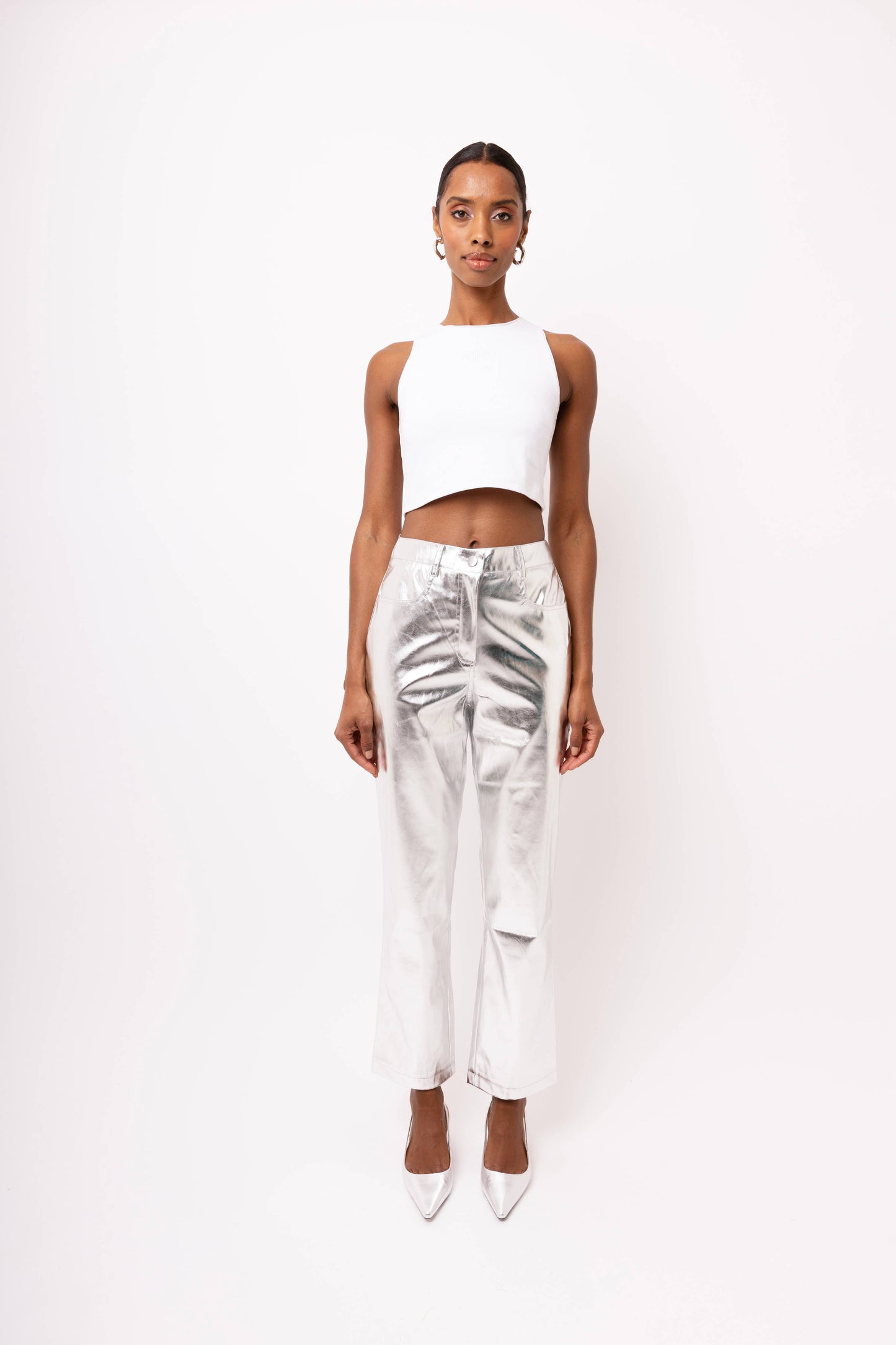 Lupe Metallic Silver Trousers
