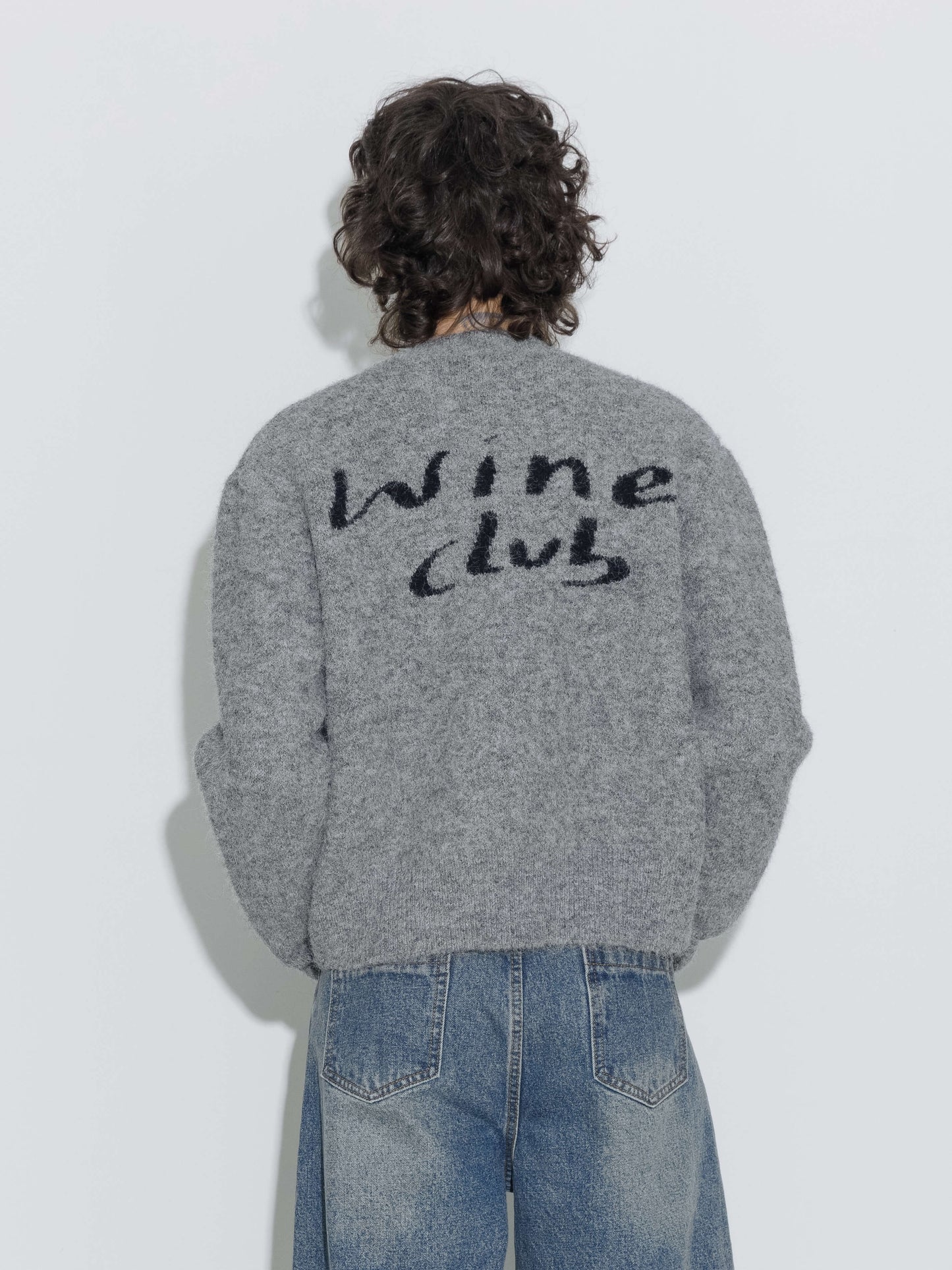 Grey 'Wine Club' Cardigan