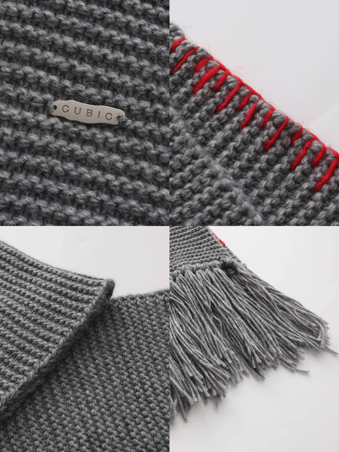 Wool Blend Fringed Scarf