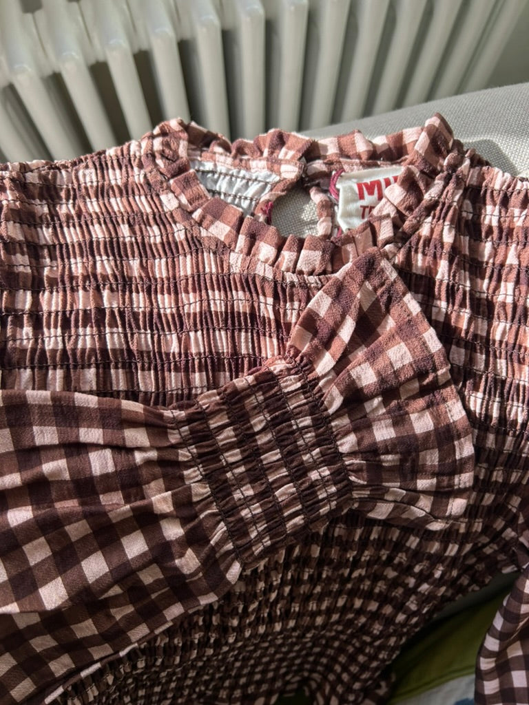 Chia Brown Shirred Blouse