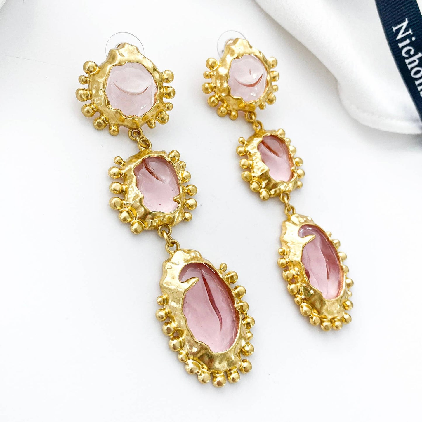 Pink Gemstone Earrings