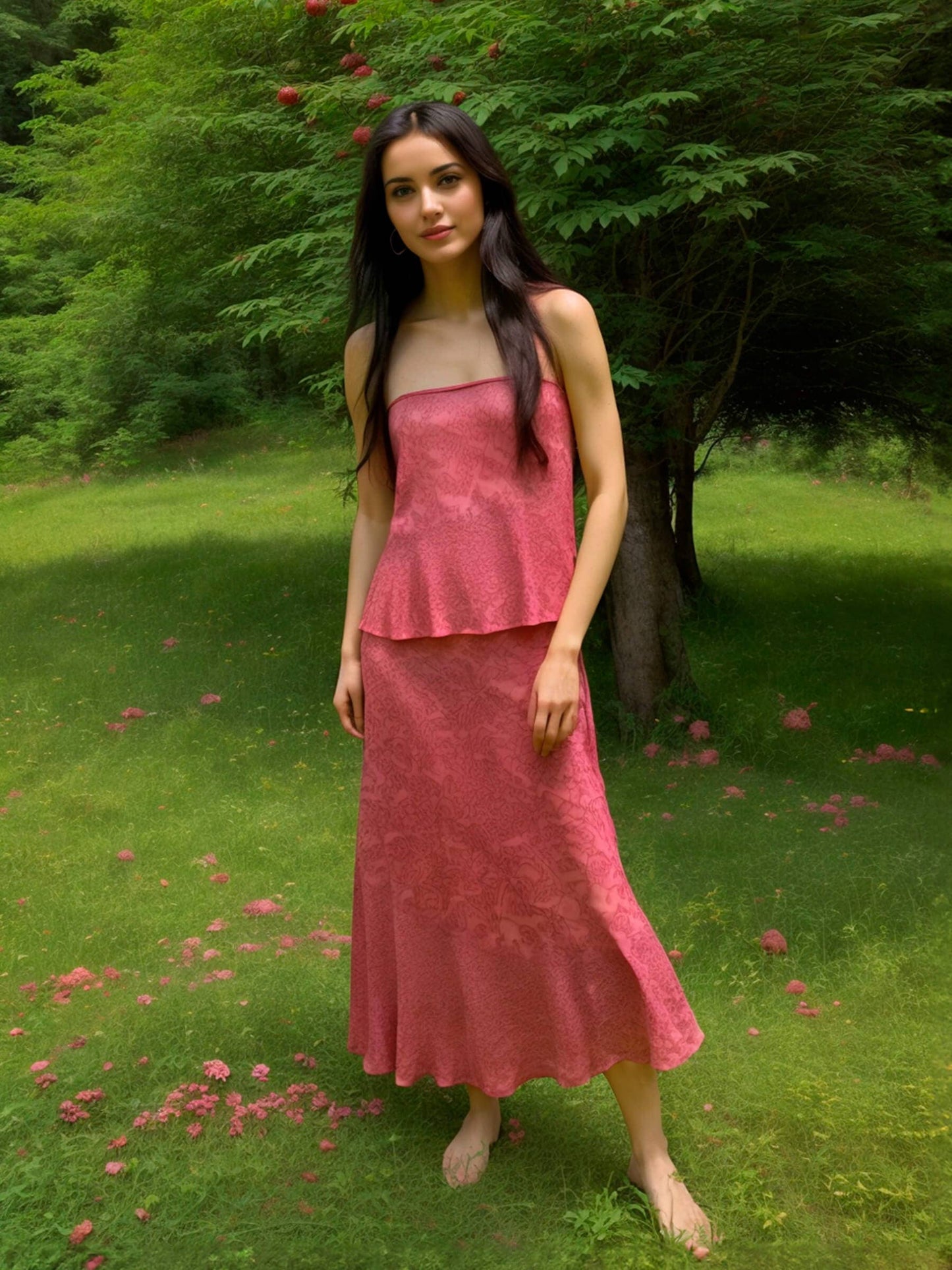 Peony Pink Strapless Top