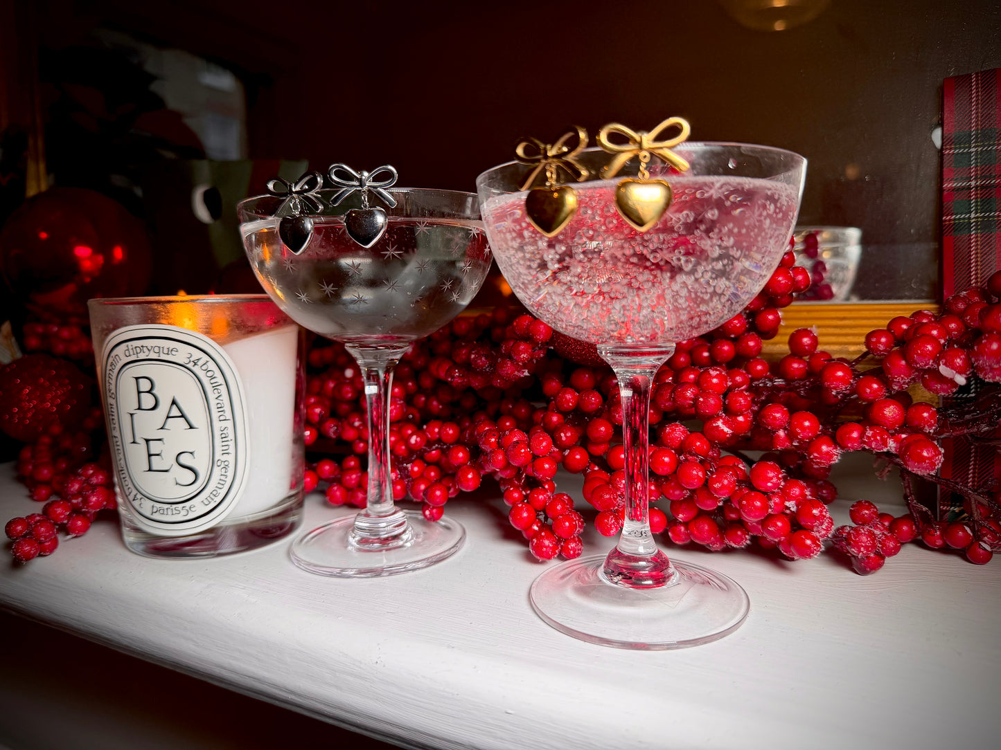 Isla Silver Bow and Heart Earrings