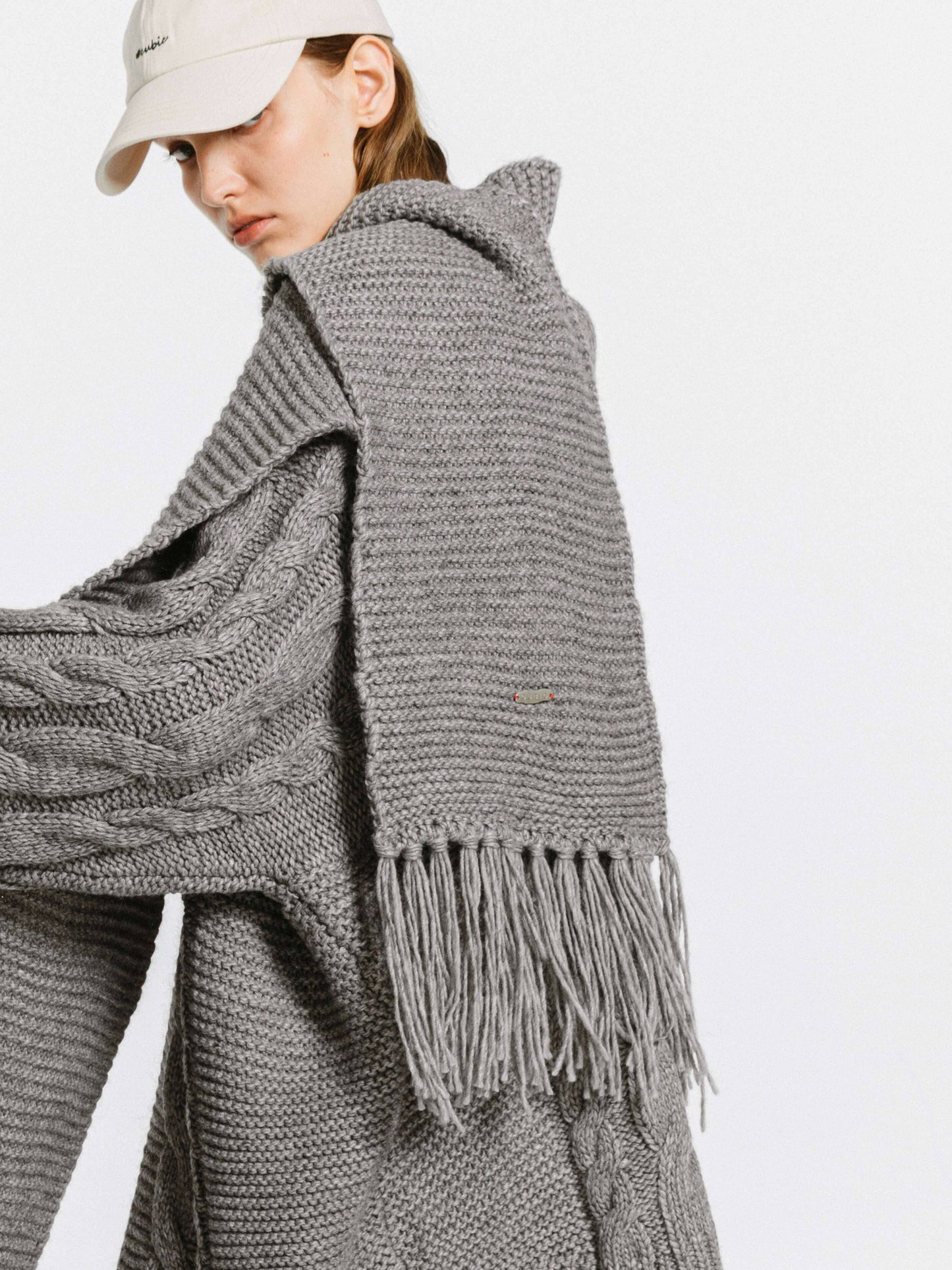 Wool Blend Fringed Scarf