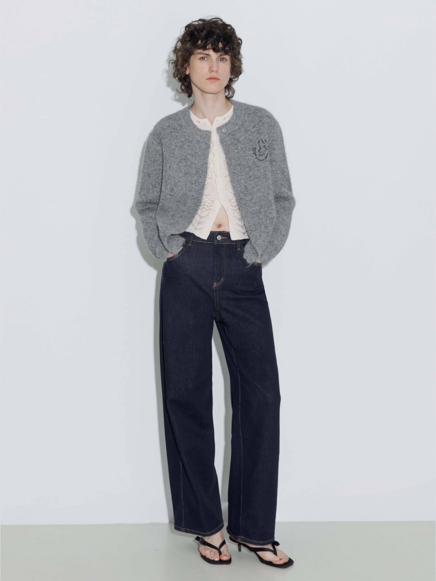 Grey 'Wine Club' Cardigan