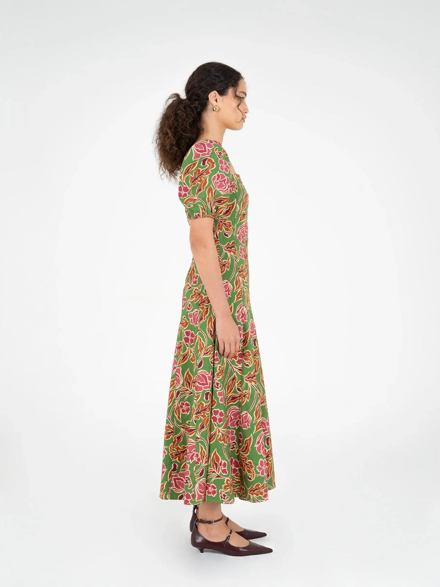 Orion Green Floral Print Dress