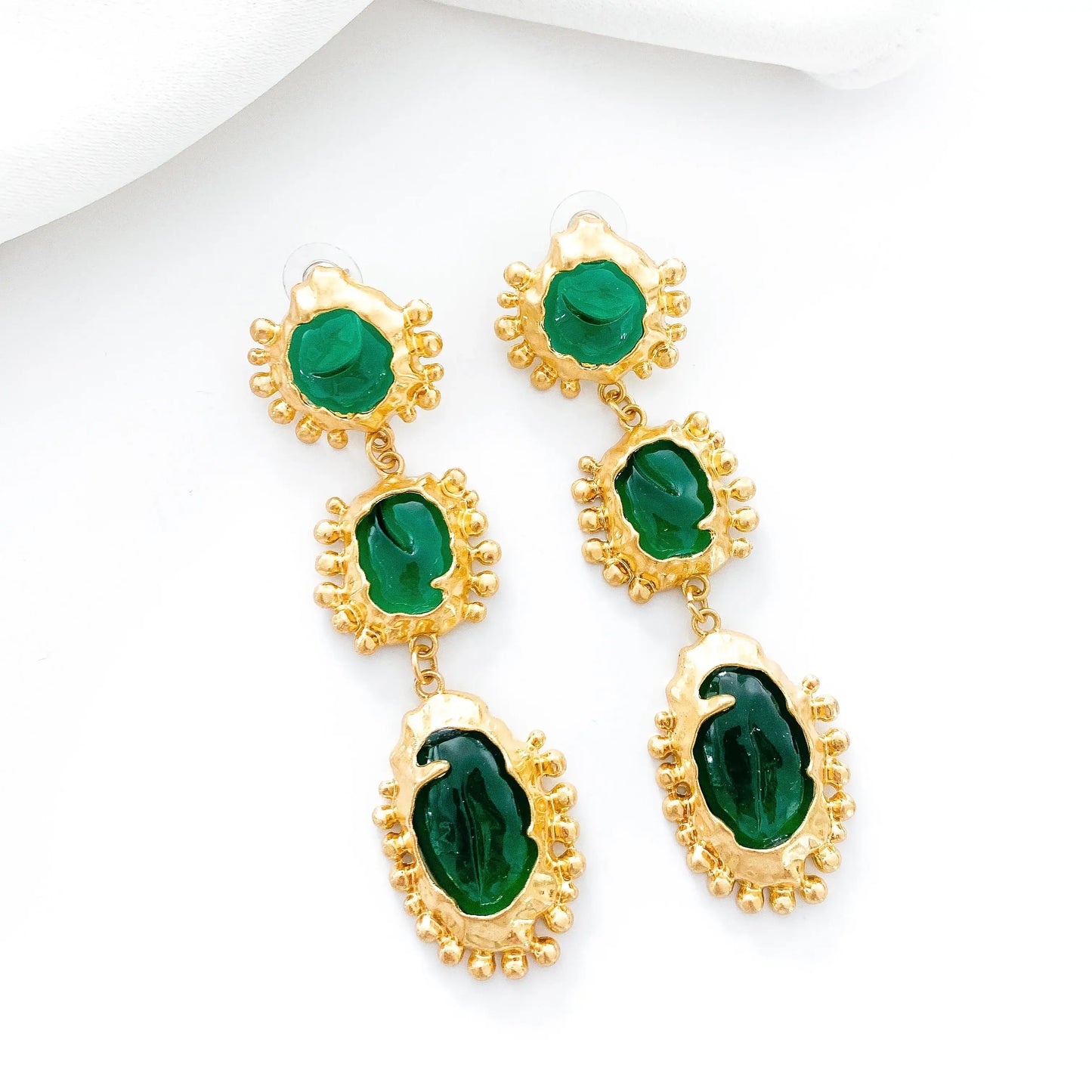 Green Gemstone Earrings