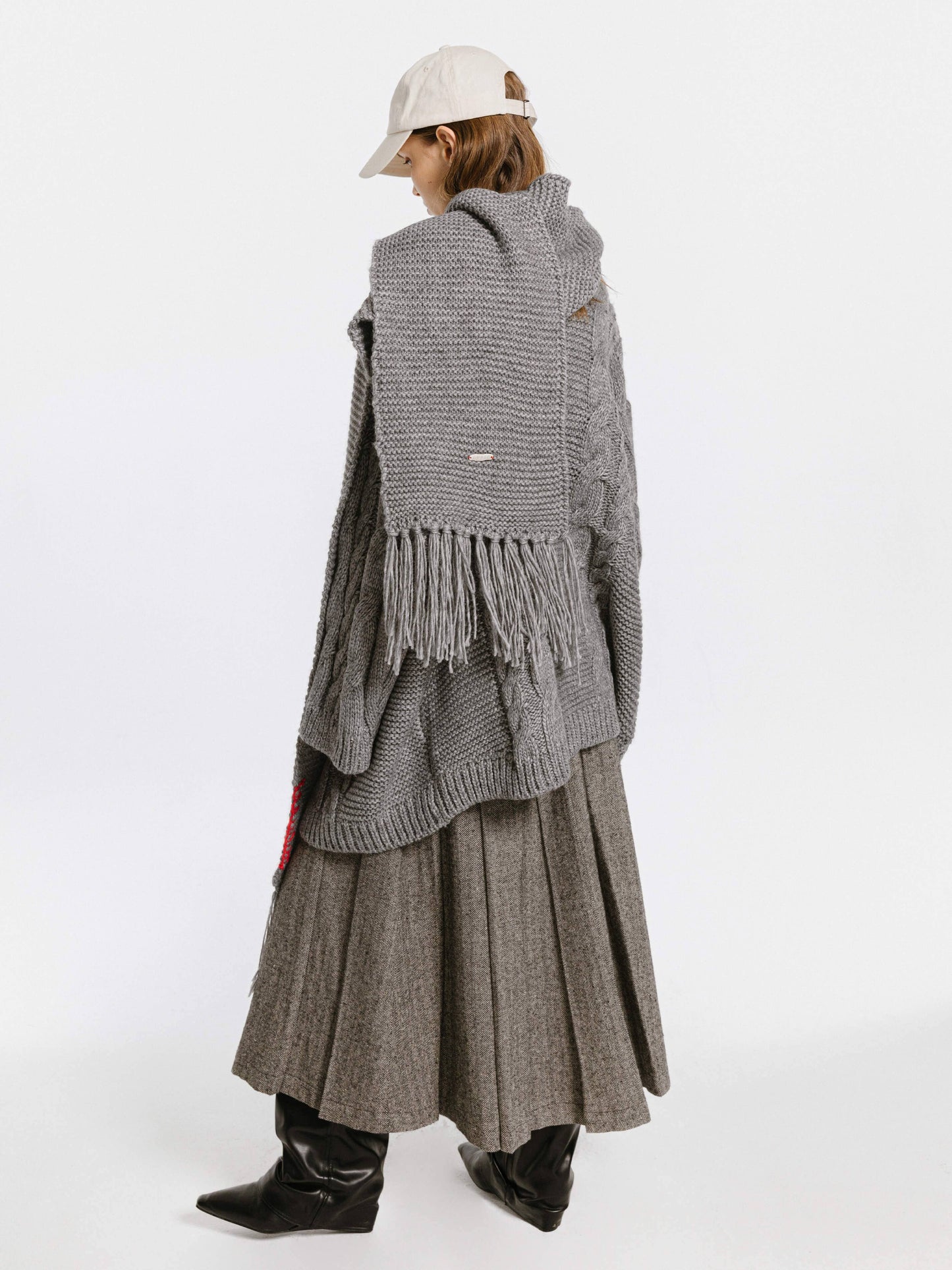 Wool Blend Fringed Scarf