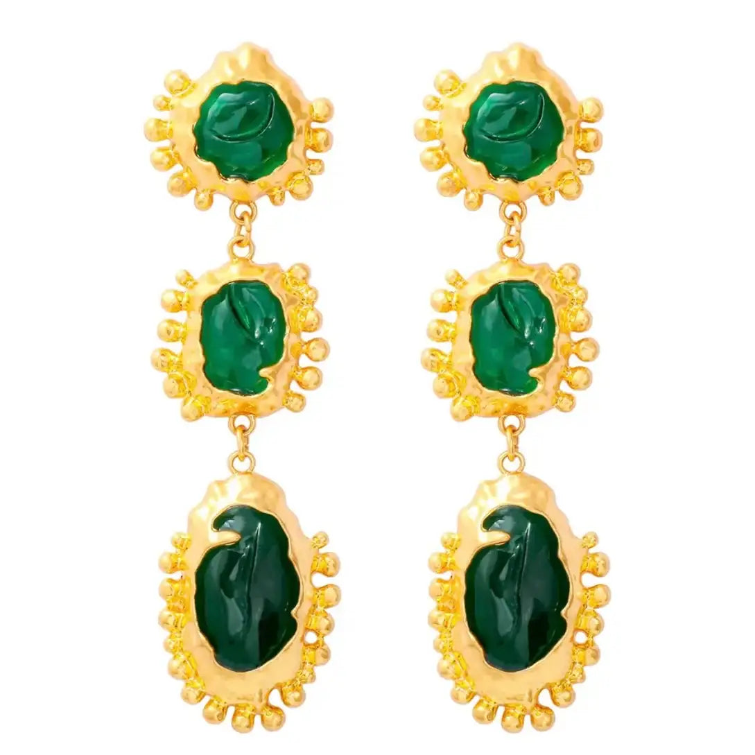 Green Gemstone Earrings