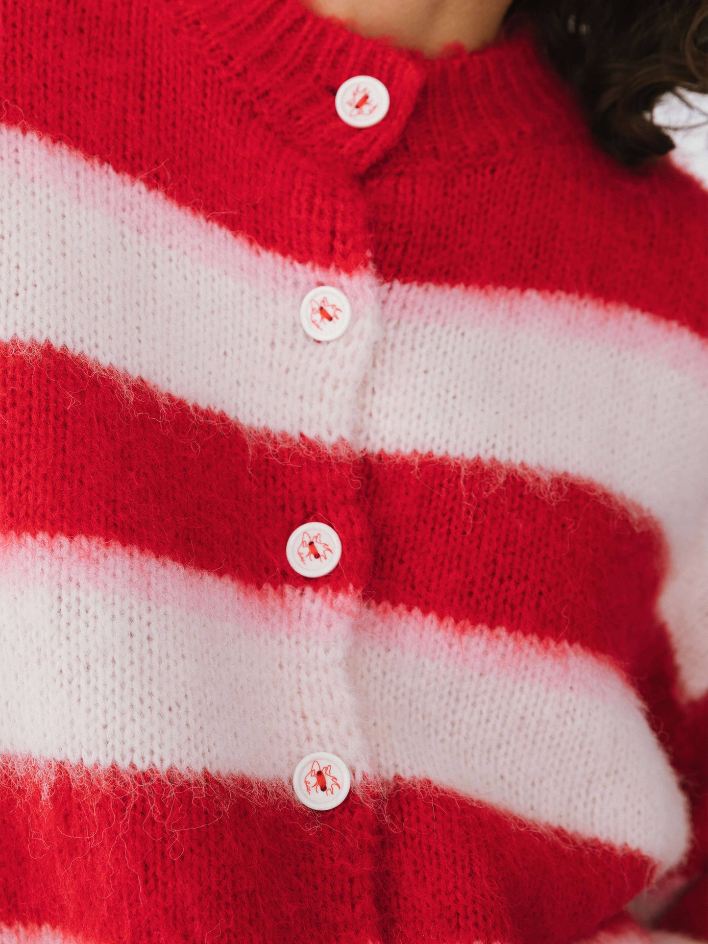 Wool Knit Cardigan With Scarf