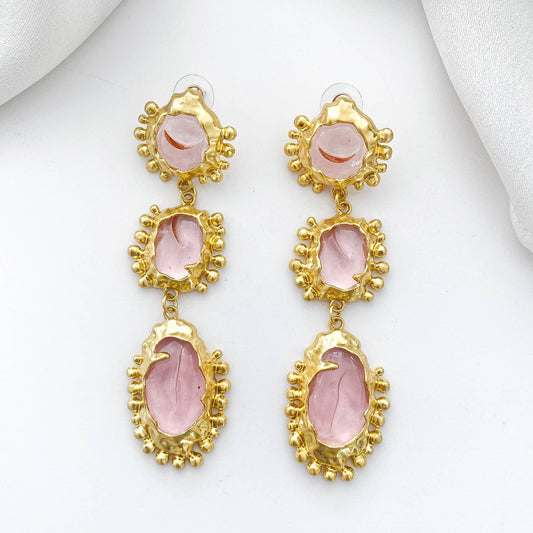 Pink Gemstone Earrings