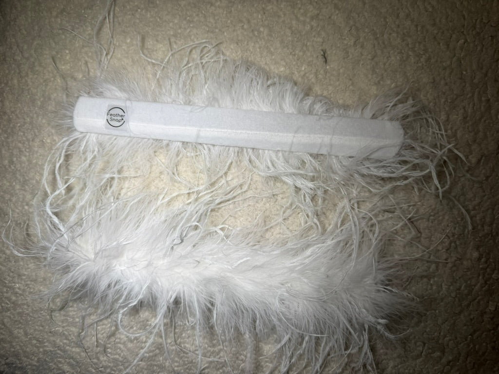 White Alice Ostrich Feather Cuffs