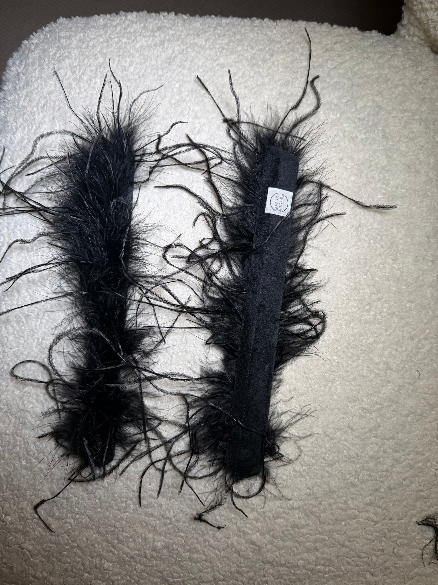 Black Alice Ostrich Feather Cuffs
