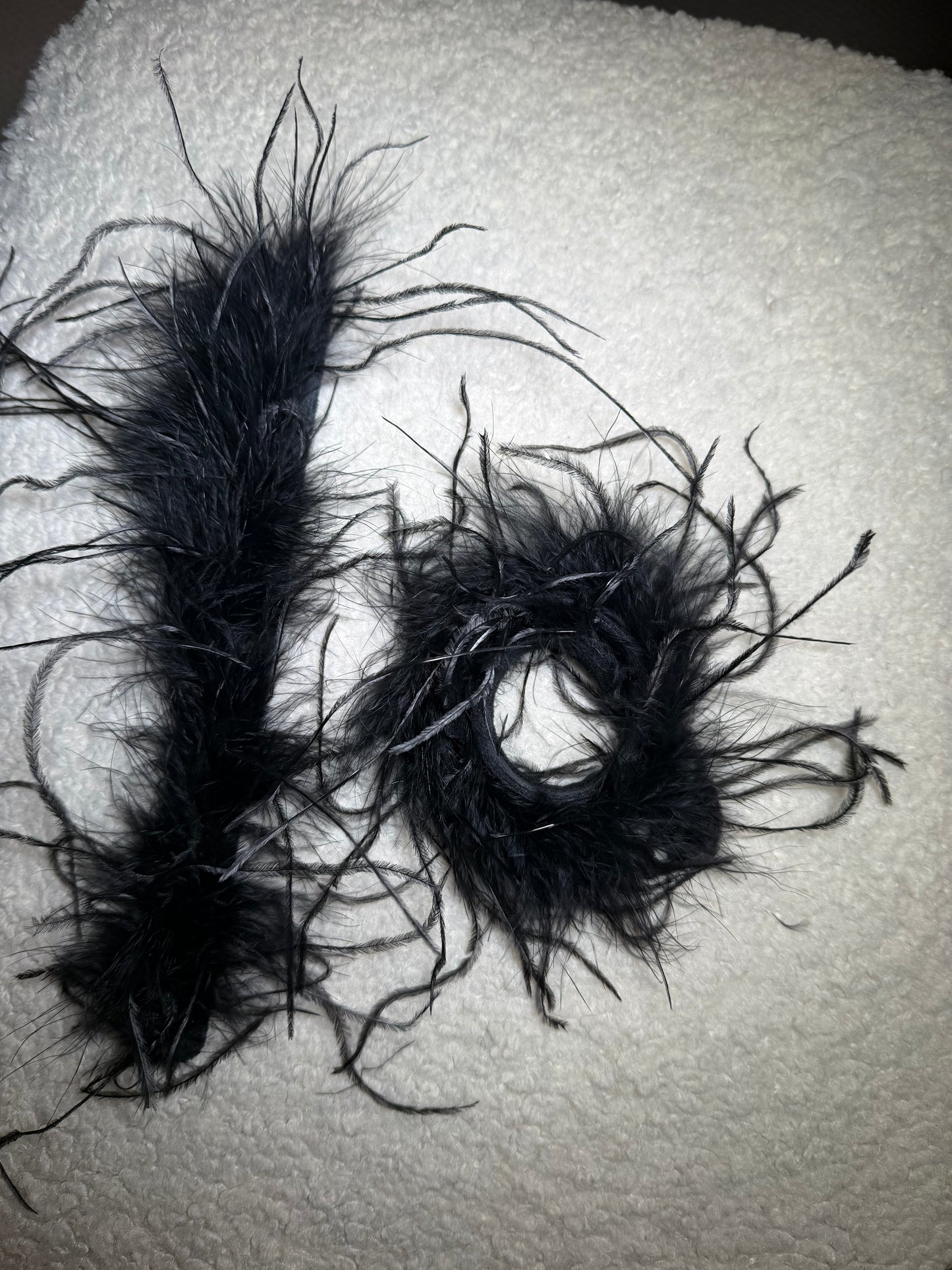 Black Alice Ostrich Feather Cuffs