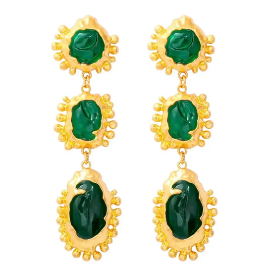 Green Gemstone Earrings